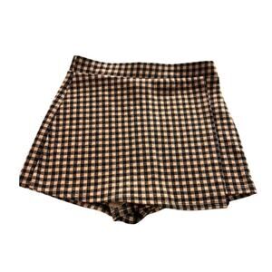 Womens Story On Size Small Plaid Brown and Blue Skort